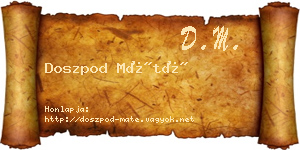 Doszpod Máté névjegykártya