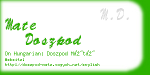 mate doszpod business card